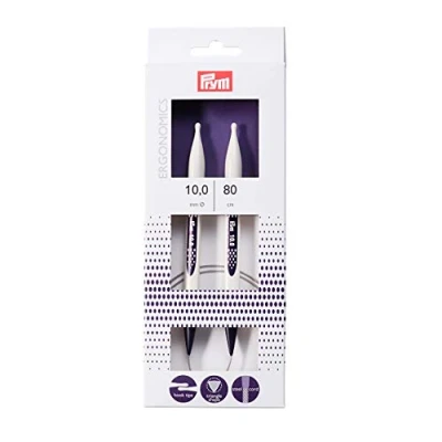 Obrázek PRYM Kruhová pletací jehla, ergonomický design/jehly, plast, vícebarevný, 10 mm, 80 cm