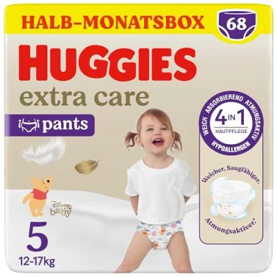 Obrázek Huggies Extra Care Pants mit Disney Design Größe 5, 68 Windeln (2x34), Halb Monatsbox