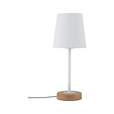 Obrázek Paulmann 79636 Neordic stolní Lampa Stellan max. 1x20W pro E27 lampy na noční stolek bílá/dřevo 230 V látka/kov/dřevo bez žárovky