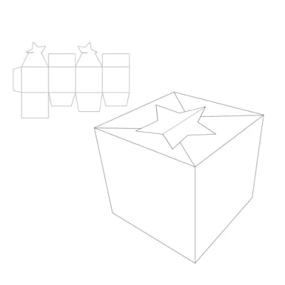 Obrázek Vaessen Creative MV SS 211 ruční práce, dárková krabička, děrovací šablona, Böxli hvězda, vlastní box, šperkovnice na šperky, adventní kalendář, zástupná místa nebo jiné kutilské projekty, stříbrná, 13 x 20,3 cm