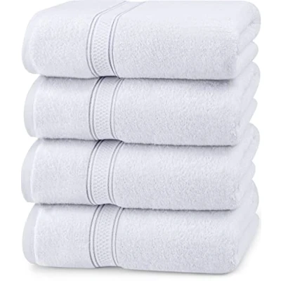 Obrázek Utopia Towels 4dílná sada osušek Premium 100% prstencově předená bavlna 69 x 137 cm ručníky, velmi savé, měkký pocit osušky (bílé)
