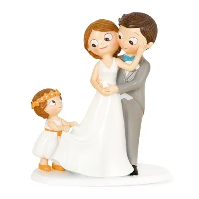 Obrázek Figurka koláč pop &amp; Fun novomanželé s dívkami 21 cm