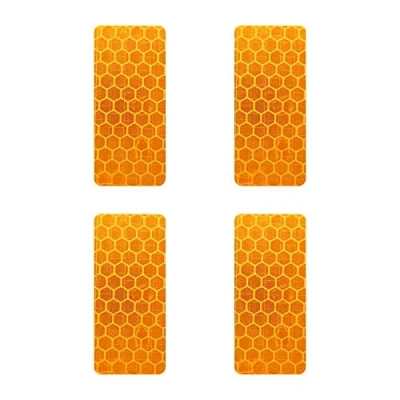Obrázek 4R Quattroerre.it 5555 Reflektierende Aufkleber Diamond Refractive Stickers Flat, Orange Rechteck, 4 Stück 25 x 50 mm