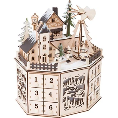 Obrázek Small Foot Adventskalender mit Pyramide aus Holz, detailreich gestaltet Beleuchtung, 24 Schubladen, 10997