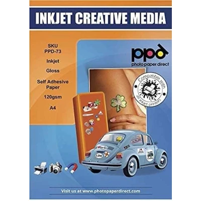 Obrázek PPD 50 x A4 Inkjet fotopapír 120 g lesklý samolepicí samolepící papír ve fotokvalitě 73