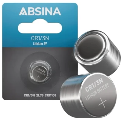 Obrázek ABSINA CR1/3N baterie Lithium 3V CR11108 zabezpečená proti vytečení a s dlouhou životností 160 mAh DL 1/3N, 2L76, CR DL1/3N, CR1 3N, knoflíková