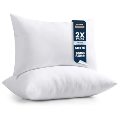 Obrázek Utopia Bedding Sada 2 ks výplní polštáře 50 x 70 cm, vnitřní polštář výplň na pohovku (bílá)