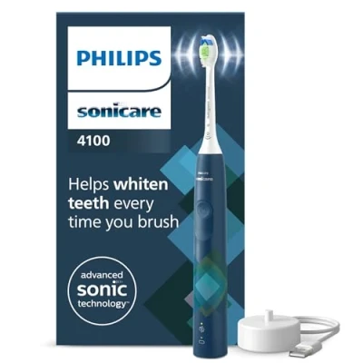Obrázek Philips Elektrický zubní kartáček Sonicare 4100 se sonickou technologií a dvěma režimy, kontrolou přítlaku chytrým časovačem, modrý Prismatic, model HX3689/42