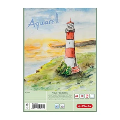 Obrázek Herlitz 495457 akvarel papír, lepenka, A4, 150 gsm, 20 listů 3 kusy