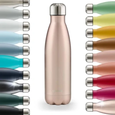 Obrázek Blumtal® Trinkflasche Edelstahl Charles Thermosflasche 750 ml BPA freie Thermo kalt&amp;warm auslaufsichere Metall Thermos Rosa