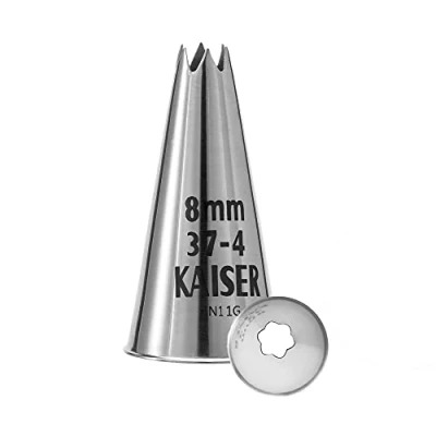 Obrázek Original Kaiser Hvězda 8 mm, zdobicí tyč, nerezová ocel, bez záhybů a okrajů, stříbrná