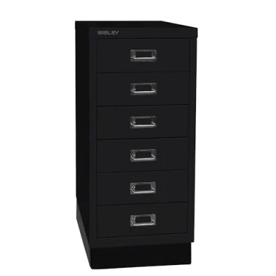 Obrázek BISLEY MultiDrawer, řada 29 s podstavcem, DIN A4, 6 zásuvek, kov, 633 černá, 38 x 27,9 67 cm