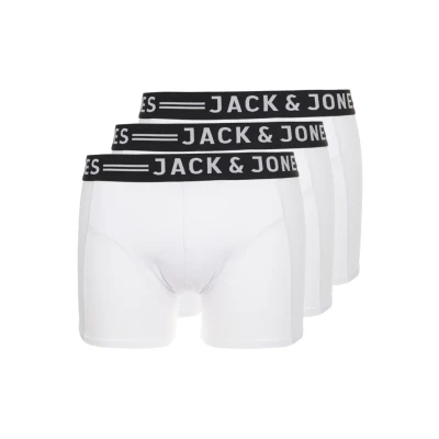 Obrázek Jack &amp; Jones Sense Trunks 3 PACK Boxerky, Muži, Velikost: Small, White