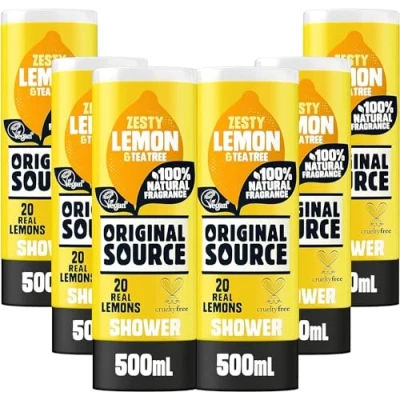 Obrázek Original Source Sprchový gel s citrónem a čajovníkem, 100% přírodní vůně, veganský bez parabenů, výhodné balení 6 x 500 ml