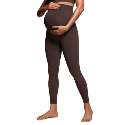 Obrázek CRZ YOGA Dámské těhotenské leginy Butterluxe 64/71 cm Skinny legíny na jógu, Žhavá fudge hnědá