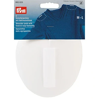 Obrázek Prym bílá 993835 ramenní vycpávka raglánové přilnavé zapínání PA M L, polyester, 115 x 150 11 mm, 2 kusy