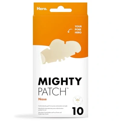 Obrázek Hero Cosmetics Mighty Patch na nos, hydrokoloidní náplasti noc, absorbuje nečistoty za 6 až 8 hodin, 10 náplastí