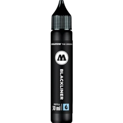 Obrázek Molotow Blackliner Refill 30 ml (k doplnění Brush, vysoce pigmentovaný inkoust na dokumenty) černý
