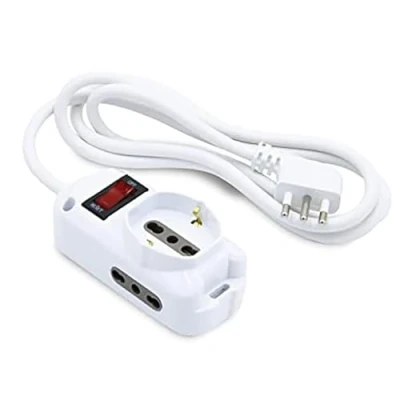 Obrázek Velamp MULTIT I 102 3er Steckdosenleiste: 1 Schuko + 2 bivalent 10/16A. 1,5 m Kabel, 10 A Kleiner Stecker. Mit Sicherheitsschalter, Bianco