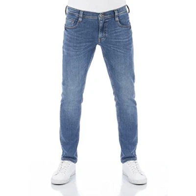 Obrázek MUSTANG Pánské džíny Stretch Oregon Tapered Fit džínové kalhoty Denim modrá šedá černá 30 31 32 33 34 36 38 40, Medium Blue (313), W/36 L