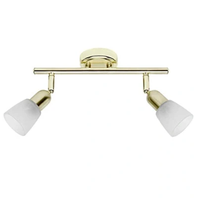 Obrázek BRILLIANT Lampa Sofia Spotrohr 2flg mosaz/bílý alabaster 2x D45, E14, 40 W, vhodné pro žárovky kapky (není součástí dodávky) hlavy otočné
