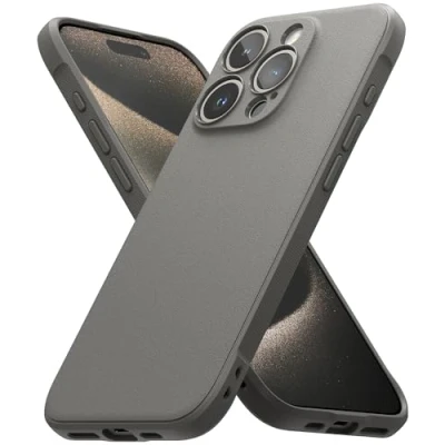 Obrázek Ringke Onyx Case kompatibilní s pouzdrem iPhone 15 Pro Max, vylepšená přilnavost TPU nárazník pouzdro na mobil Max 6,7&quot; šedý