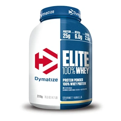 Obrázek Dymatize Elite 100% Whey Gourmet Vanilla 2170 g High Protein Low Sugar prášek + a BCAA
