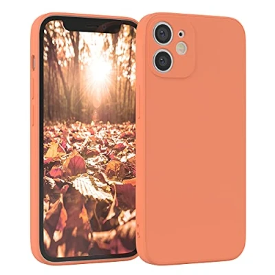 Obrázek EAZY Case Silikonové pouzdro pro iPhone 12 Mini Silikon Oranžové měkké nárazuvzdorné na mobil ochranné s ochranou fotoaparátu tenké prémiová ochrana Cover