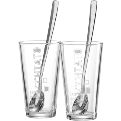 Obrázek Ritzenhoff &amp; Breker Sklenice Latte Macchiato Lena se lžičkou, 4dílná, 350 ml