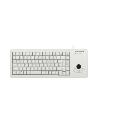 Obrázek CHERRY Kompaktní klávesnice G84 5400 XS, s integrovaným trackball, USB přípojkou, rozložení EU (QWERTY), prostorově úsporná a lehká, 20 milionů tlačítek, bílá