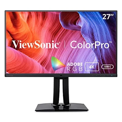 Obrázek Viewsonic ColorPro VP2785 4K 68,6 cm (27 palců) Fotografový Monitor s kalibrační funkcí (4K, IPS panel, 99% AdobeRGB, PIVOT, HDR10, USB C, 5 let výměnný servis) černý