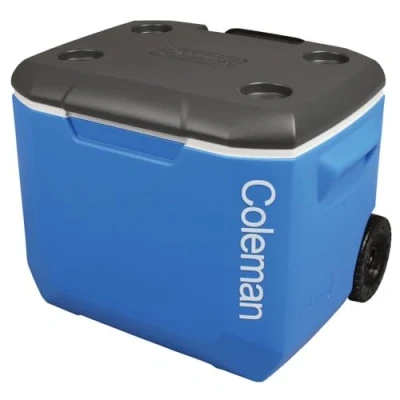 Obrázek Coleman Blue 60QT Tricolour Wheeled Camping Cooler