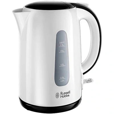 Obrázek Russell Hobbs Wasserkocher [1,7l, 2200W] My Breakfast (verdecktes Heizelement, herausnehmbarer Kalkfilter, Kochstoppautomatik, außenliegende Wasserstandsanzeige, autom Deckelöffnung)Teekocher 25070 70