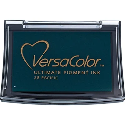 Obrázek Tsukineko VersaColor inkoustový polštářek modrý, Pacific velký strop, voděodolný embossing, 9,9 x 6,8 1,9 cm