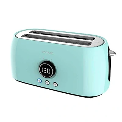 Obrázek Cecotec Tostadora Digital ClassicToast 15000 Blue Extra Double. 1500 W, 2 Ranuras largas extraanchas para 4 tostadas, Pantalla Digital, 3 Funciones, Varillas Superiores, Turquesa