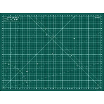 Obrázek La Canilla ® Selbstheilende Schneidematte A2 (60x45cm) Zentimeter und Zoll (beidseitig Bedruckt) 5 Schichten Recycling PVC für Nähen, Basteln Patchworken Professionell Cutting Mat (Grün)