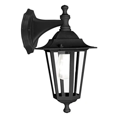 Obrázek EGLO venkovní nástěnná lampa Laterna 4, 1 plamenné svítidlo, nástěnné svítidlo z litého hliníku a skla, barva: černá, objímka: E27, IP44