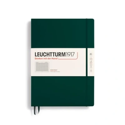 Obrázek LEUCHTTURM1917 370266 Poznámkový blok Master Classic (A4+) Hardcover, 235 číslovaných stran, Forest Green, čtverečkovaný