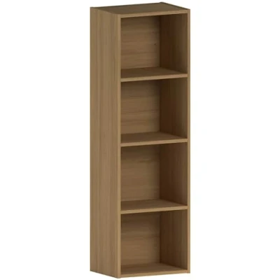 Obrázek Vida Designs Oxford Bücherregal mit 4 Ebenen, würfelförmig, weiß, Holz Regaleinheit für Büro, Wohnzimmermöbel, Eiche