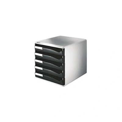 Obrázek Zásuvkový box 5 zásuvek 285 x 290 35 mm kryt šedá skříň červená plast Leitz 5280 00 25