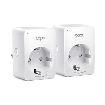 Obrázek TP Link Tapo Smart Wi Fi zásuvka P110 s kontrolou spotřeby energie, Home Alexa, funguje Google Home, hlasové ovládání, dálkový přístup, Mini, 2 balení