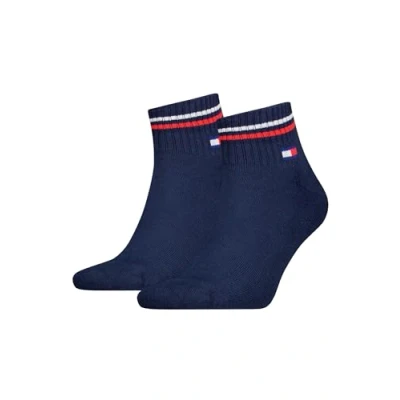 Obrázek Tommy Hilfiger Unisex Quarter Socken im Retro Design knöchelhoch 2 er Pack, Farbe:Dark Navy, &amp; Strümpfe:43 46