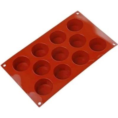 Obrázek Silikomart Silikonový plech na muffiny s 11 malými prohlubněmi, mini, červený
