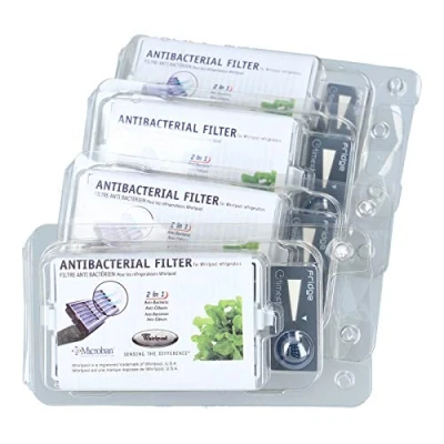 Obrázek Whirlpool Balení 4 ks Microban ANT001, ANT 001, ANTF MIC, HYG001, 481248048048172 antibakteriální hygienický vzduchový filtr pro lednici Bauknecht Side by