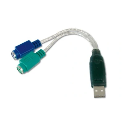 Obrázek DIGITUS USB na PS/2 adaptér myš &amp; tastaur Typ A konektor 2x Mini Din 6 zdířka Win 10 Plug Play