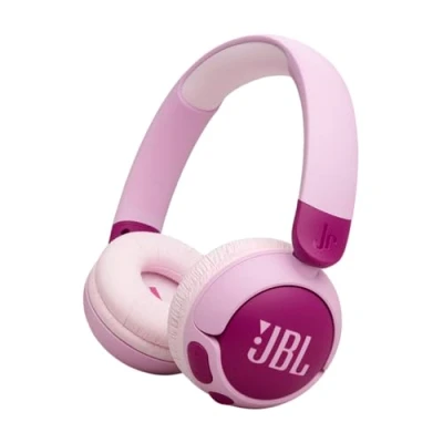 Obrázek JBL Junior 320 BT, bezdrátová Bluetooth sluchátka On Ear s vestavěným mikrofonem pro děti, přehrávání 50 h, bezpečný zvuk, nízká hlasitost, jednoduchá obsluha a sada nálepek, fialová
