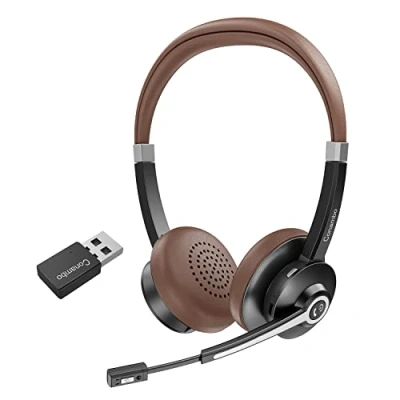 Obrázek Conambo headset s mikrofonem, bezdrátová Bluetooth sluchátka mikrofonem HD stereo zvukem pro laptop/PC/Mac, 5.0 USB A dongle DSP potlačením hluku