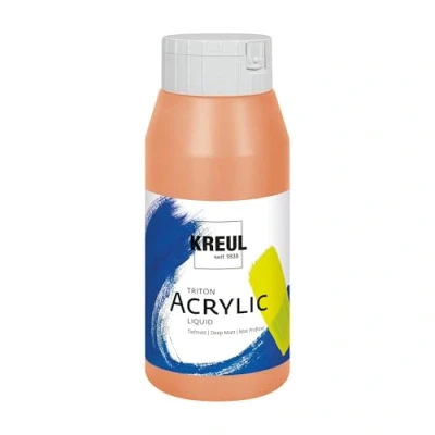 Obrázek KREUL 17039 Solo Goya Triton akrylová barva terakota, 750 ml láhev, rychle a matně schnoucí, na vodní bázi, ve studiové kvalitě, mnohostranně použitelná, dobře krycí vydatná