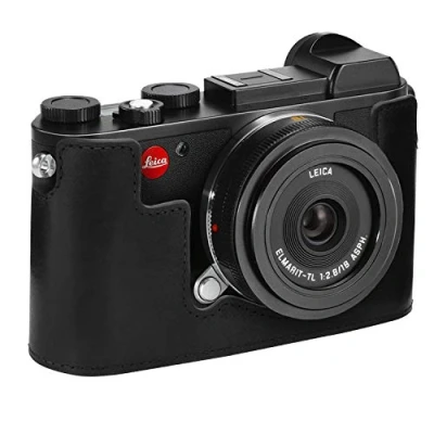 Obrázek MegaGear Poloviční taška na fotoaparát Ever Ready z pravé kůže s popruhem pro Leica CL černá