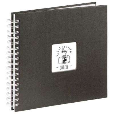 Obrázek Hama Fotoalbum 28 x 24 cm (spirálové album s 50 bílými stranami, fotokniha pergamenovými oddělovacími listy, k nalepení a vlastnímu vytvoření) černé